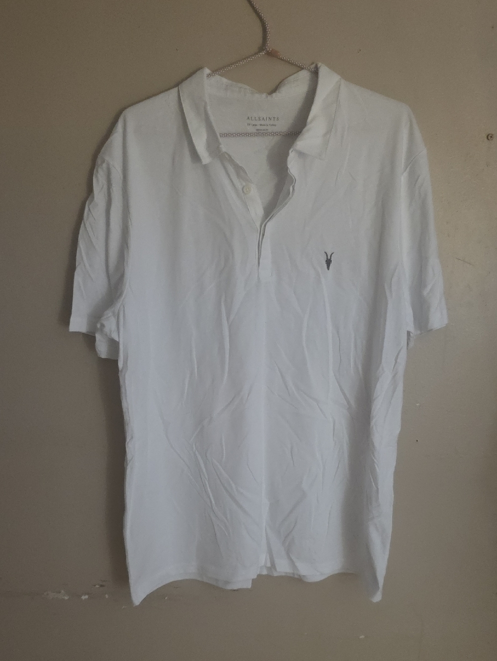 NWOT All Saints Men's White Polo Shirt